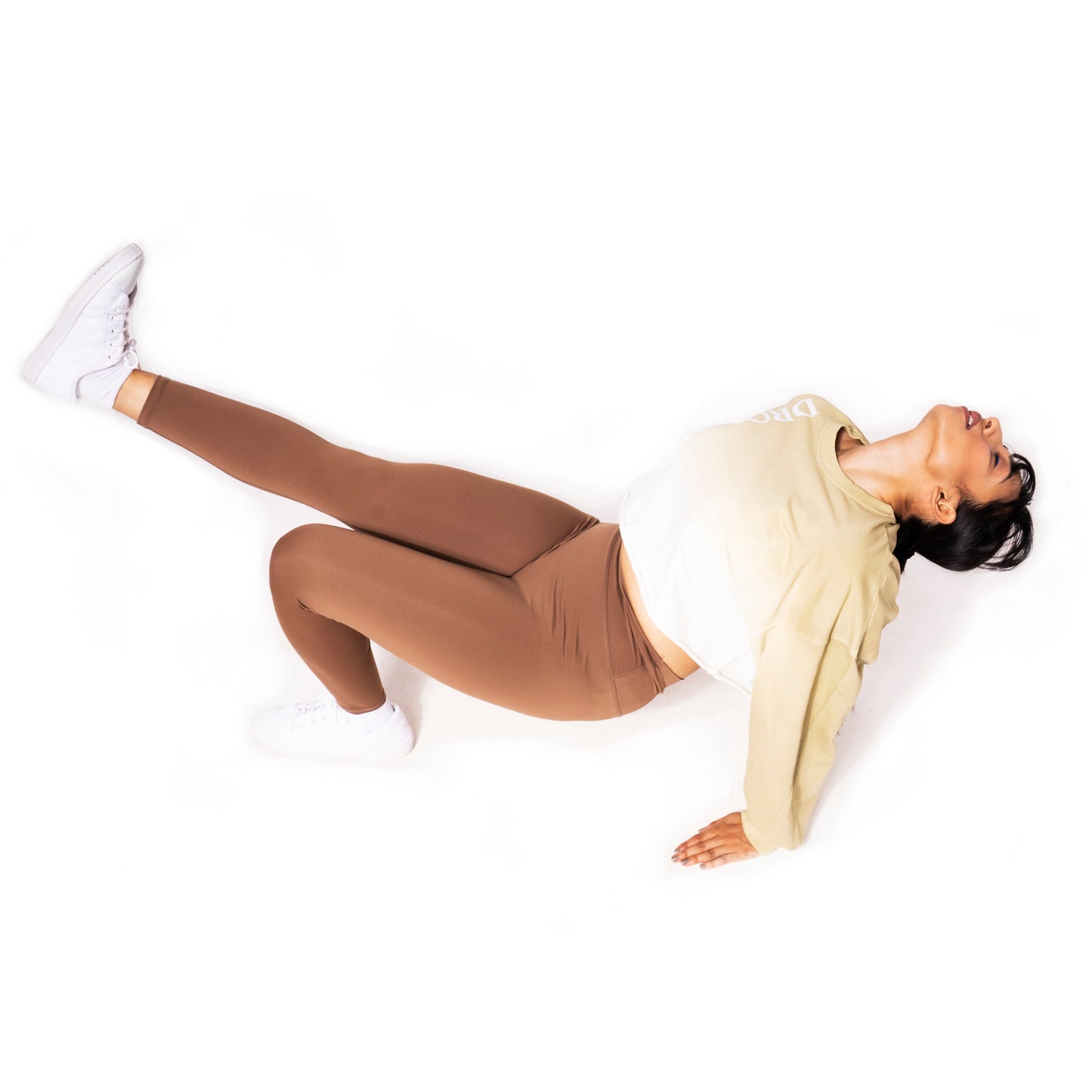OMBRE SWEAT SHIRT IN KAKHI WHITE