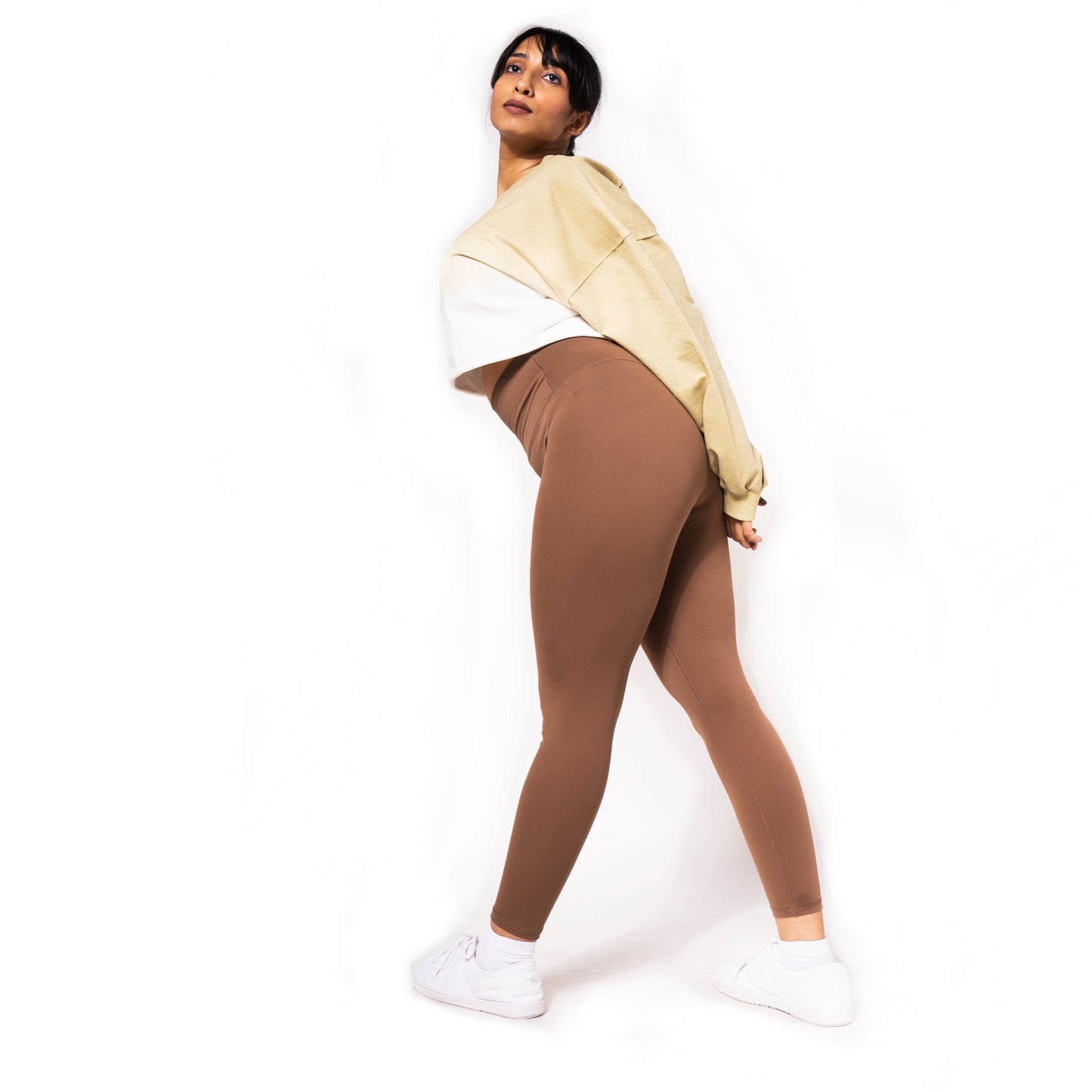 OMBRE SWEAT SHIRT IN KAKHI WHITE