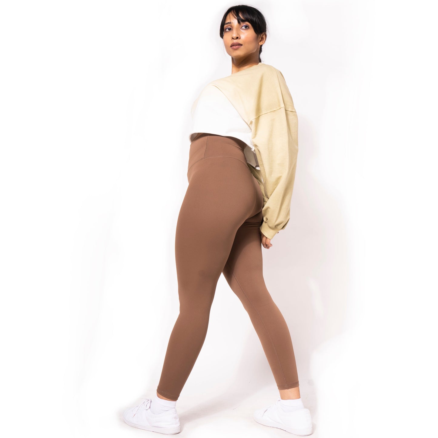 OMBRE SWEAT SHIRT IN KAKHI WHITE