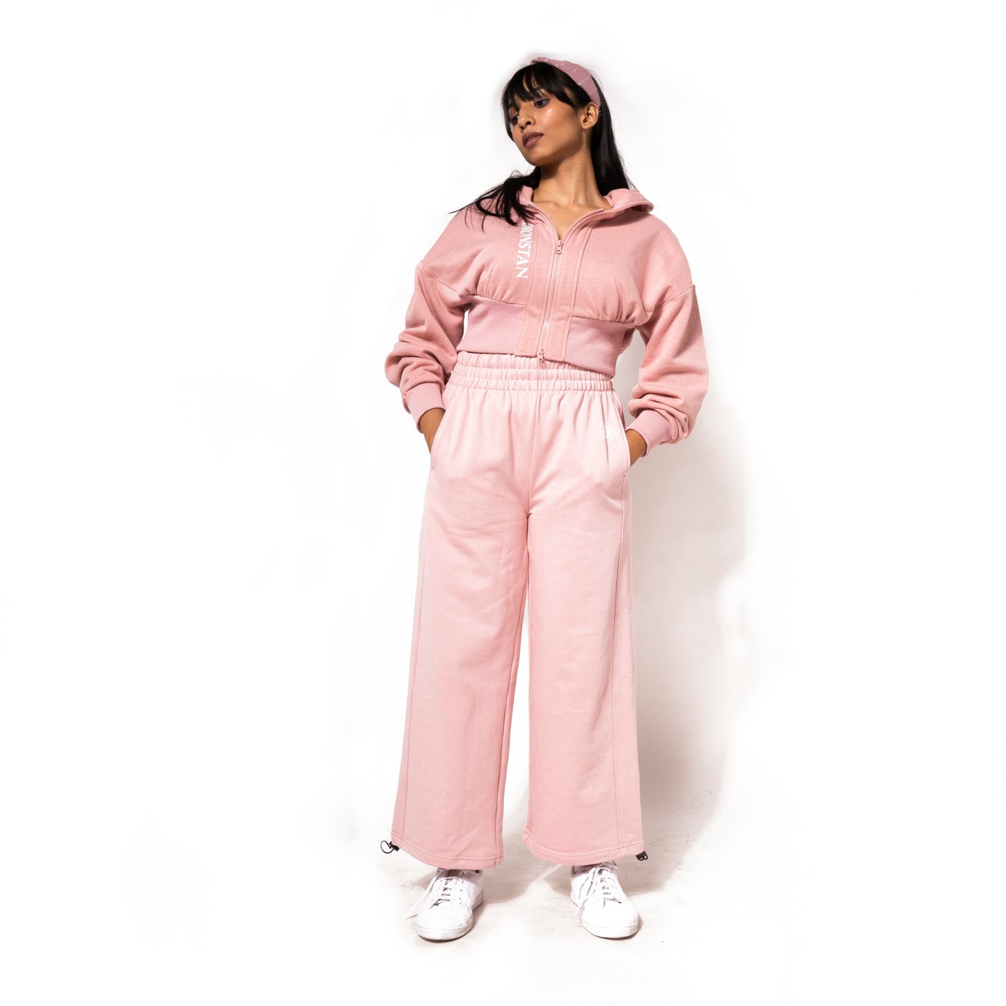 TWO PIECE ACTIVE LOUNGE WAIST LINE HOODIE IN PINK