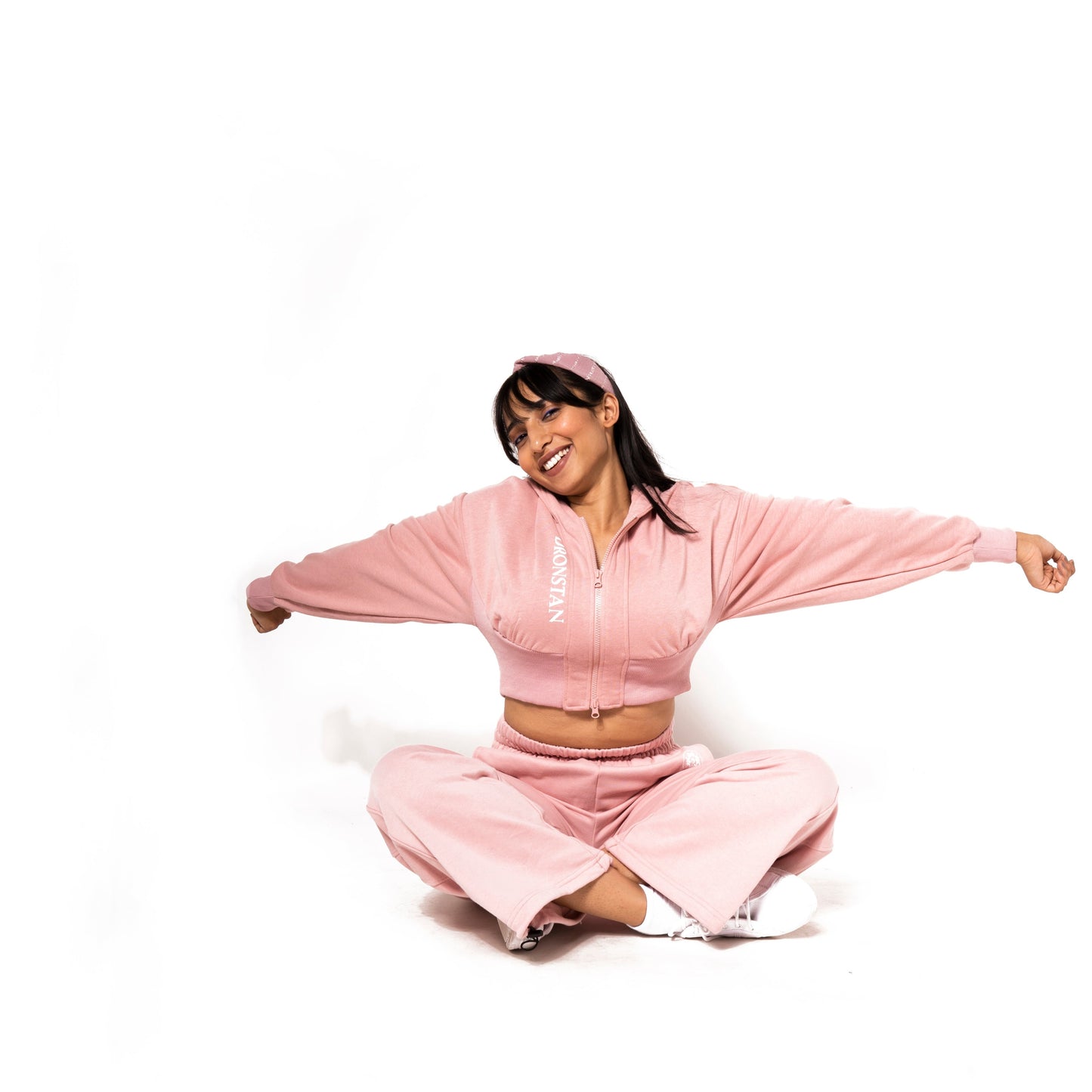 TWO PIECE ACTIVE LOUNGE WAIST LINE HOODIE IN PINK