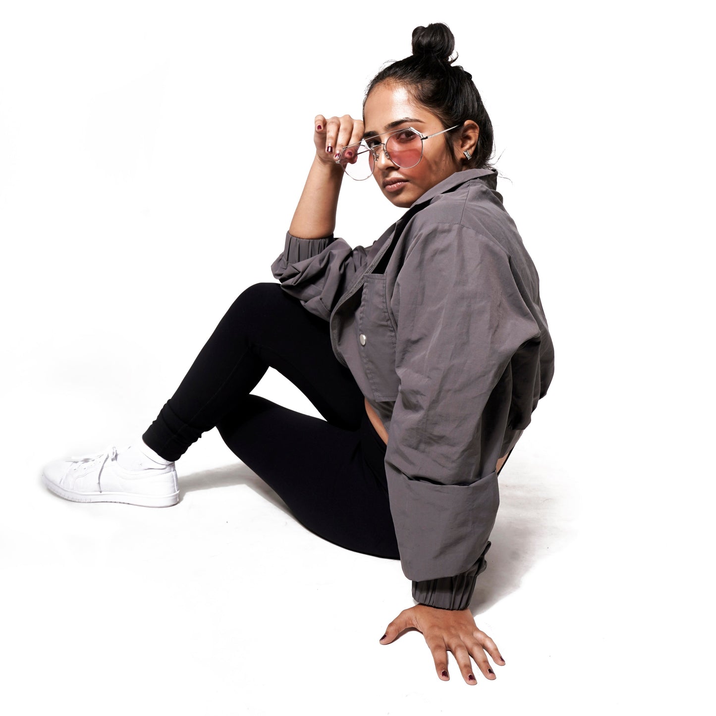 BOSS LADY WAIST LINE JACKET IN GREY