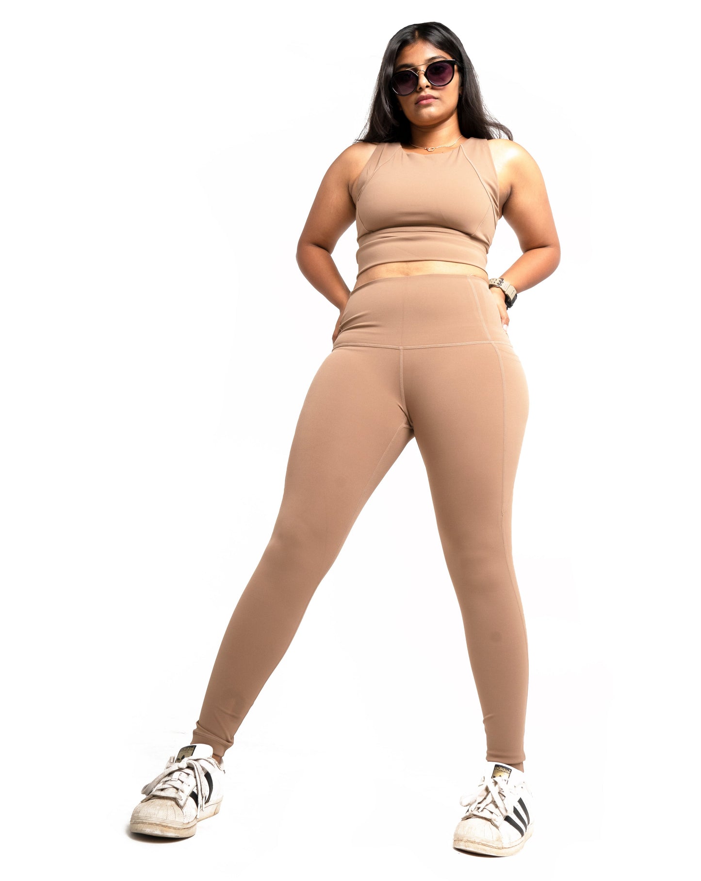 SOFT SKIN SUPER STRETCH PERFORMANCE TIGHTS IN CARAMEL BROWN