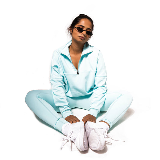 BLOCK SWEAT SHIRT IN SKY BLUE