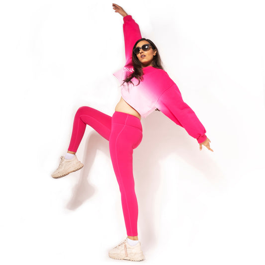OMBRE SWEAT SHIRT IN PINK WHITE
