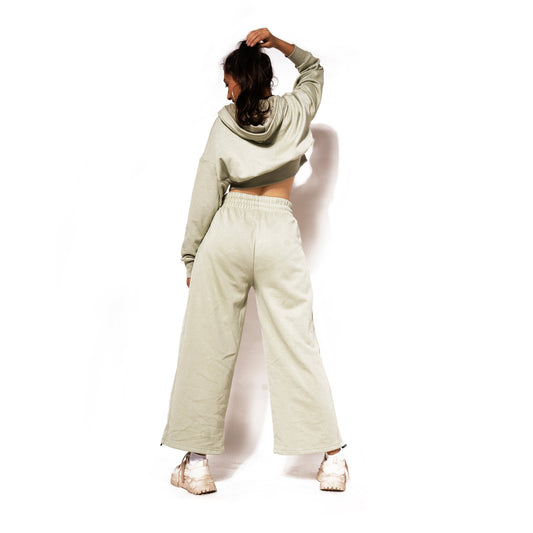 TWO PIECE ACTIVE LOUNGE WAIST LINE HOODIE IN GREEN